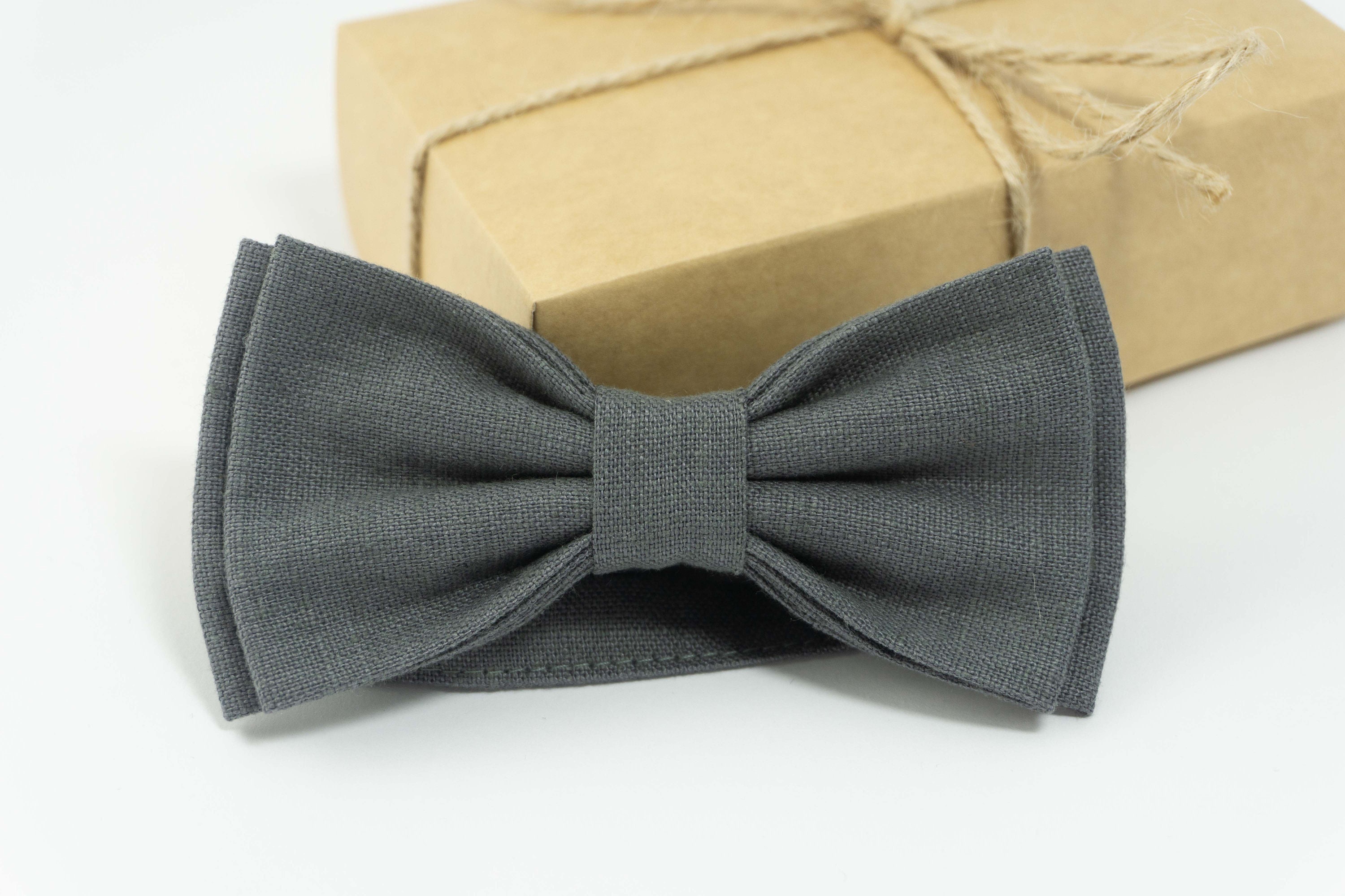 Dark Gray bow tie gray pretied bow tie groomsmen bow tie Etsy