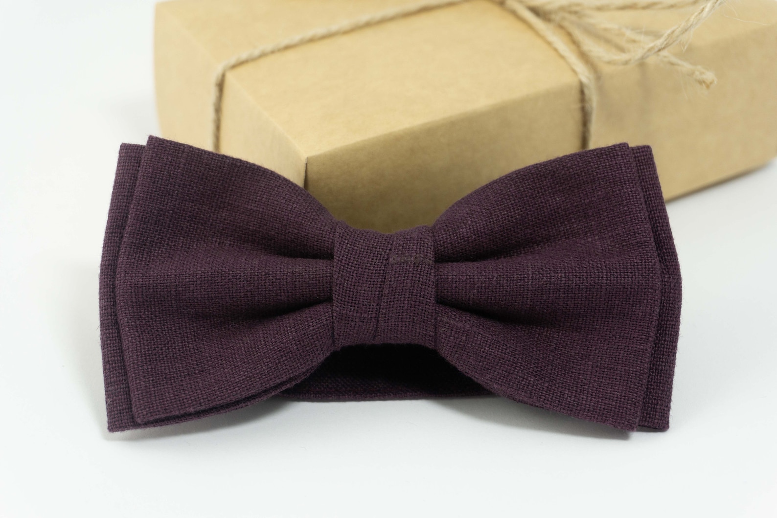 Eggplant Bow Tie Eggplant Linen Bow Tie Eggplant Weddings Etsy