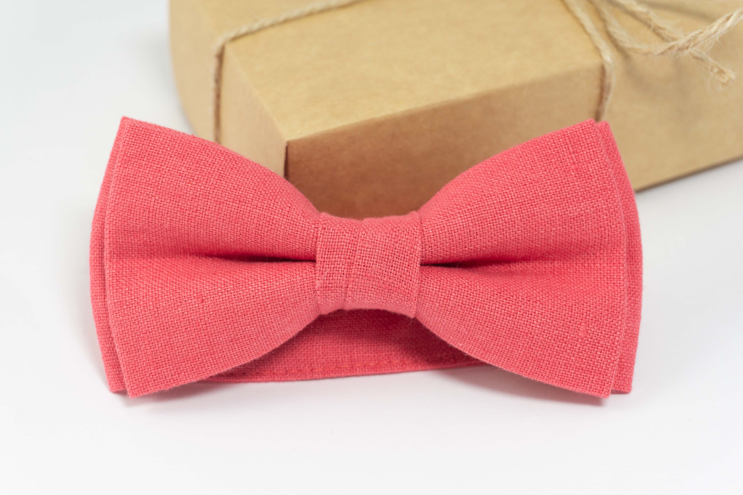 Coral Color Bow Tie Coral Mens Tie Coral Bowties Wedding Tie Ties for Men Boyfriend Gift Etsy UK