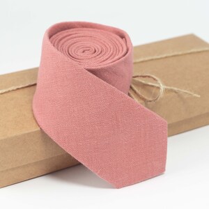 Dark pink necktie |  Dark rose regular necktie made from natural 100% linen