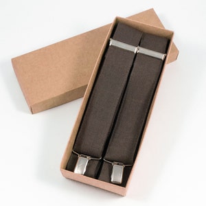 BROWN linen suspenders Adjustable Y- Back Suspenders - ADULT Baby Boys Kids Children Mens Groom Page Boy Wedding