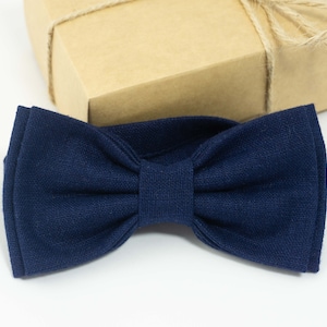 Nœud papillon bleu marine | Nœud papillon bleu pré-noué, nœud papillon de garçons d'honneur, cravate de mariage, nœuds papillon bleus