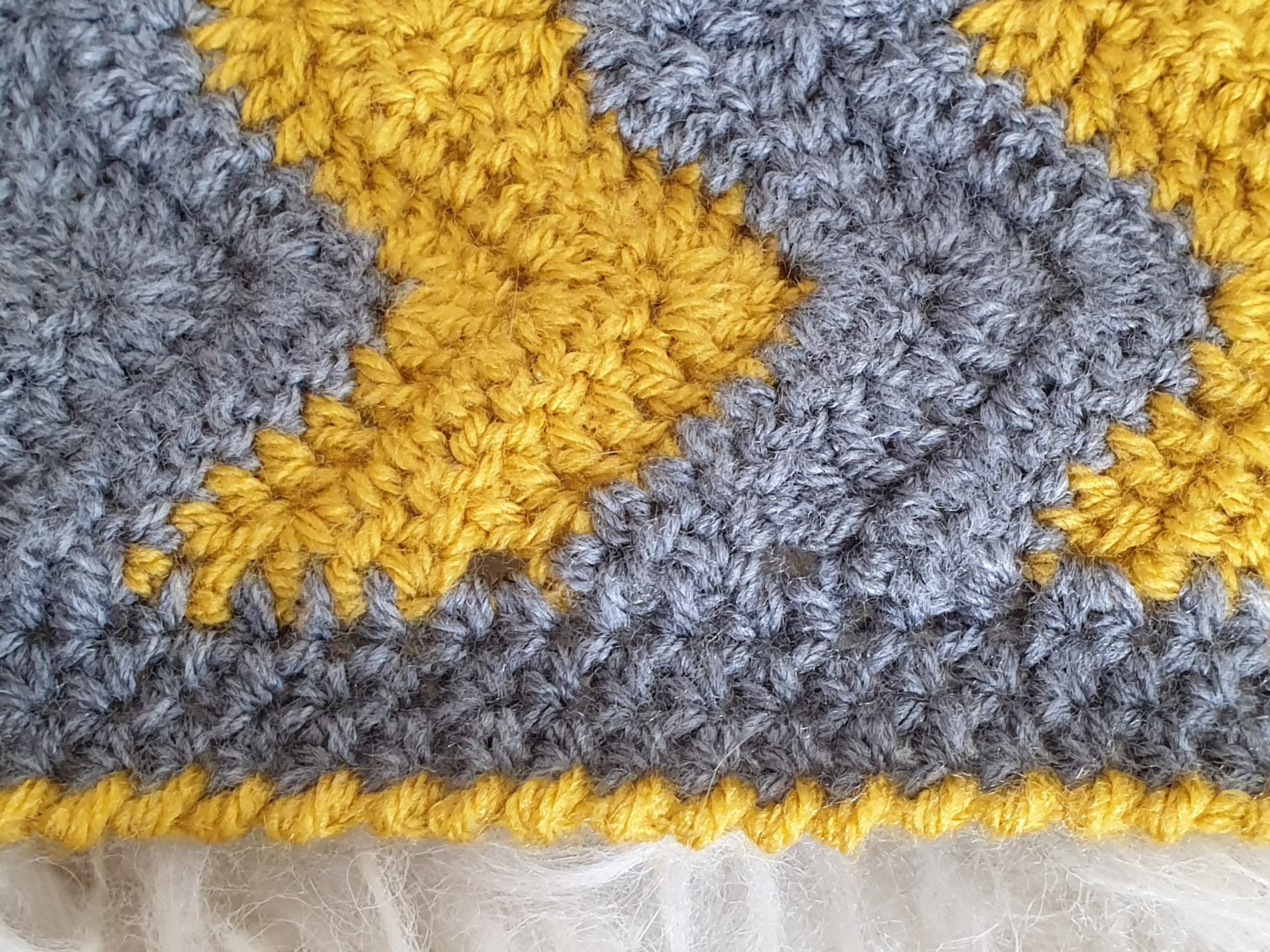 Mustard and grey crochet blanket hotsell