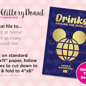 Drink Around the World-paspoort – afdrukbare wereldshowcase van 4 x 6 inch (digitale download)