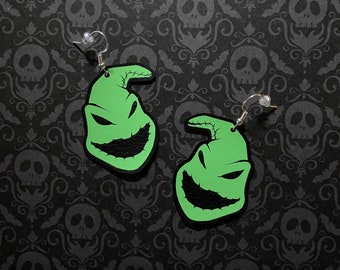 Oogie Boogie Inspired Faux Leather Earrings - Glow in the Dark, Halloween