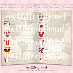World Showcase Drink Passport - Druckbare Datei nur, 4 x 6 (Digitaler Download) Bild 2