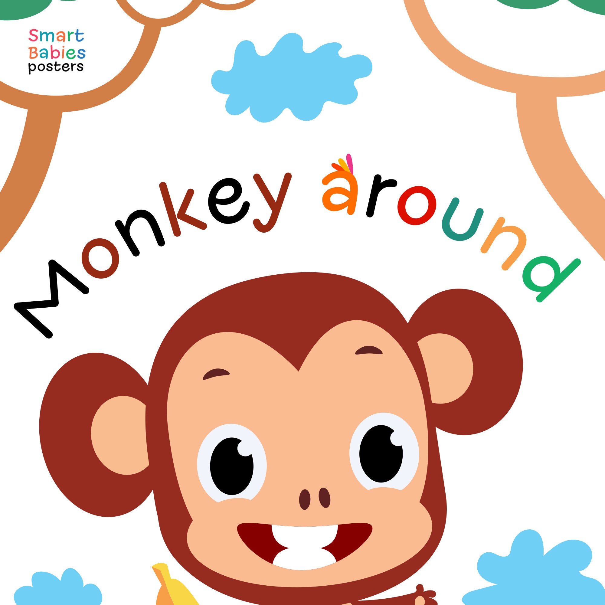 Monkey Print Safari Nursery Decor Digital Download Etsy
