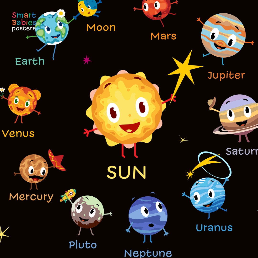 Solar System Poster for Kids, Printable Space Nursery Wall Art - Etsy UK