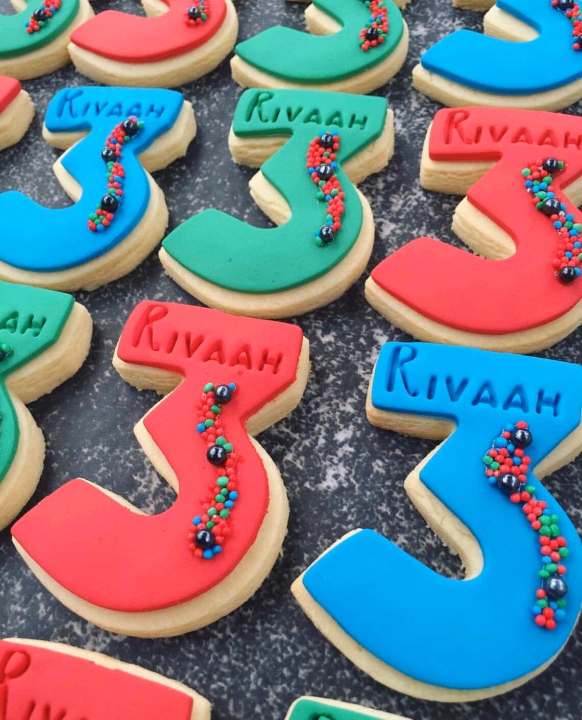 1 Dozen 12 Personalized Number Sugar Cookies topped with Etsy