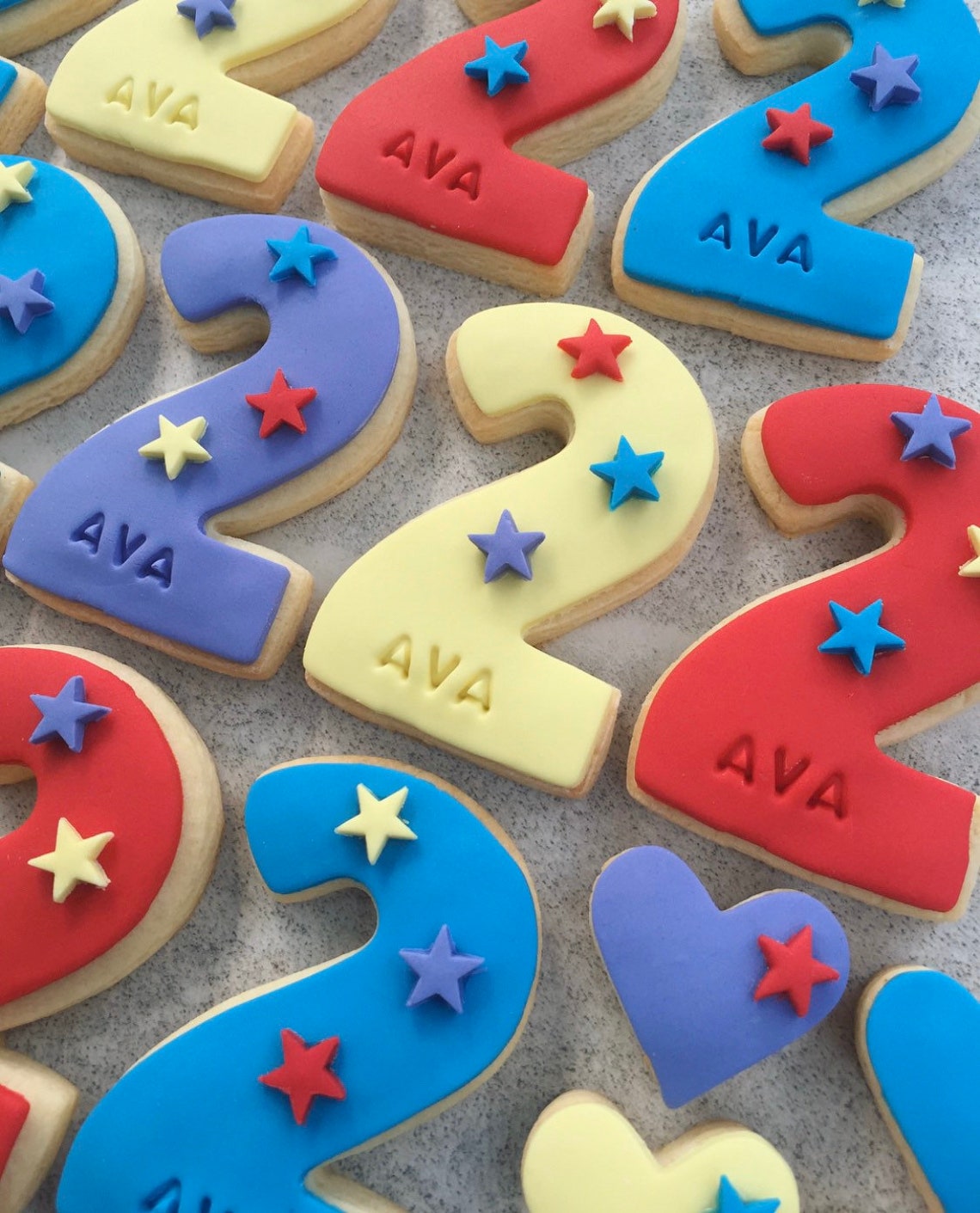 1 Dozen 12 Personalized Number Sugar Cookies topped with Etsy