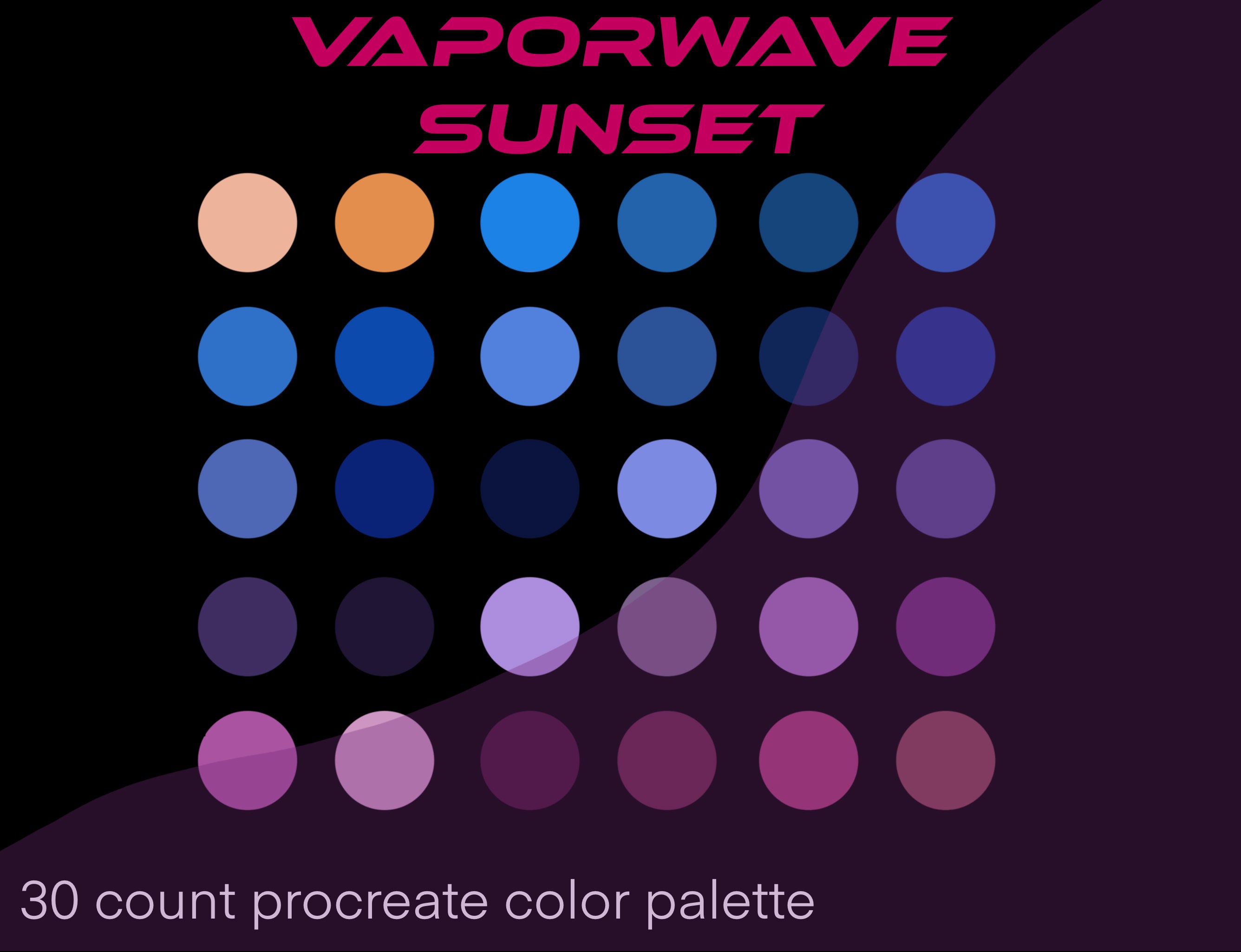 Vaporwave sunset procreate palette/ procreate/ palette/ Etsy