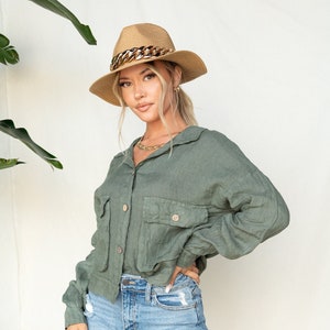 Linen Cropped Jacket