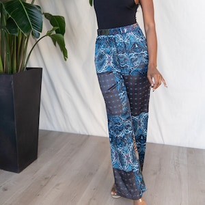 Boho Abstract Print Straight Leg Pants