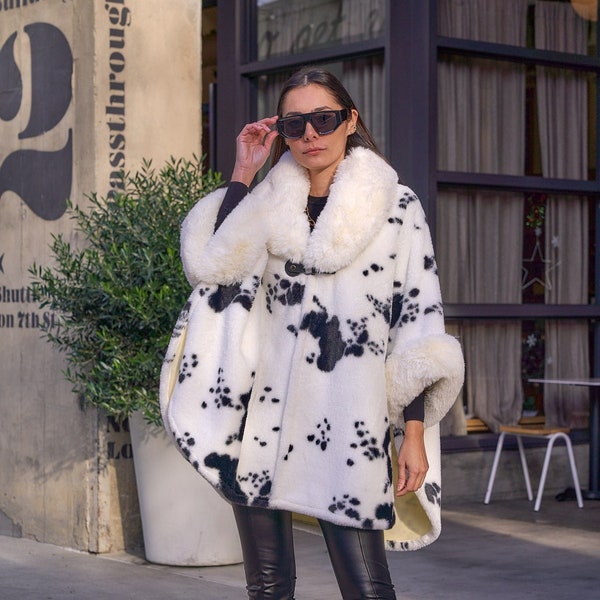 Animal Print Furry Coat