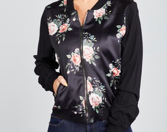 Floral Bomber Jacket