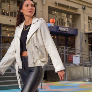 Fitted vegan Leather Moto Jacket