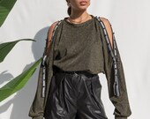 Metallic Open Shoulder Top