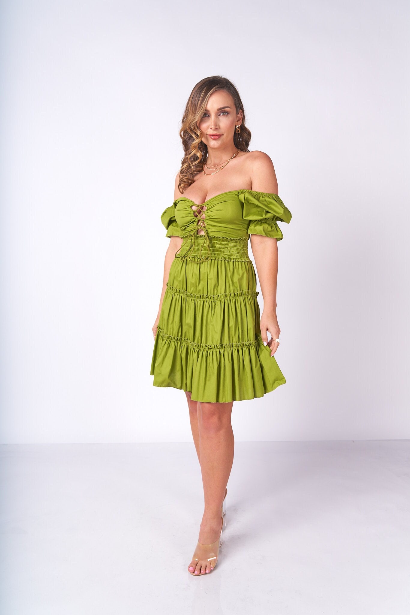Corset Poplin Dress S / Olivedrab