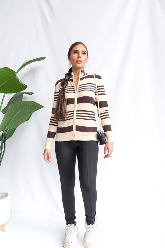 Plaid Pattern Front Zipper Sweater Etsy UK
