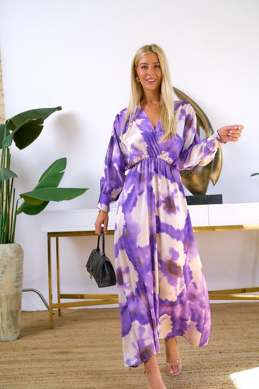 sachin and babi light blue dress Satin Tie Dye Dress