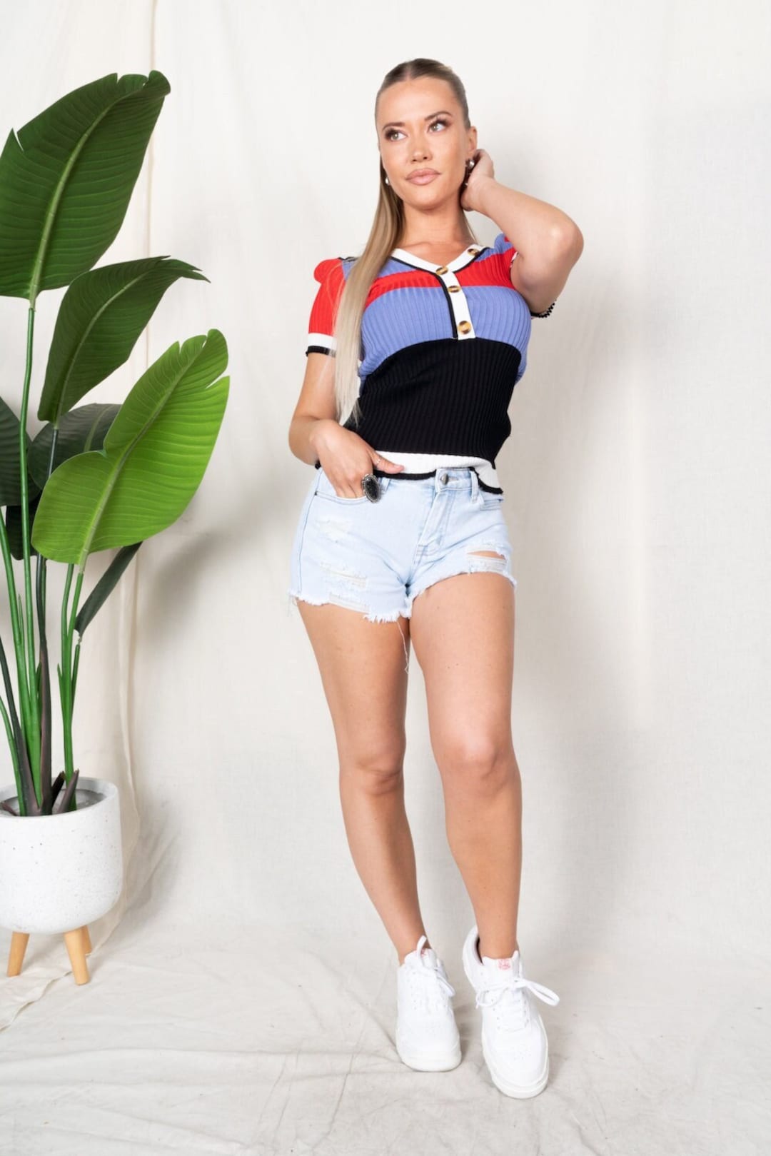 Color Block Ribbed Top - Etsy