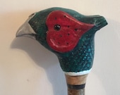 Handcrafted Walking Stick - Cock Pheasant