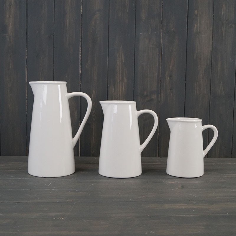 White Ceramic Jug/Vase 3 Sizes Etsy