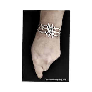 Bracciale unisex ispirato ai Joy Division "Unknown Pleasures", Braccialetto Regolabile Post-Punk musica alternativa, dark wave, goth