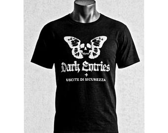 T-SHIRT Uomo DarkEntries+uscite di sicurezza (Stampa argento)