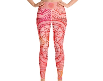 Root Chakra Leggings by Goddess Swag ~ Sacred Geometry ~ Barre, Yoga, Pilates, Gym Workout ~ Festival Clothes ~ Spiritual Shop ~ Running