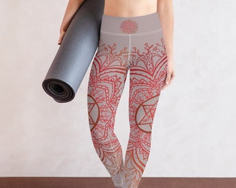 Earth Star Chakra Mandala Leggings. Sacred Geometry. Festival Clothing. Rave Clothing. Barre. Yoga. Pilates. Gym Leggings. Yoga Leggings.