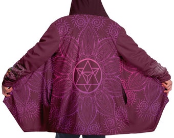 Soul Star Chakra Mandala Hooded Cloak. Festival Jacket. Rave Coat. Rave Cloak. Festival Cloak. Rave Jacket. Burning Man. Cloak with Hood.