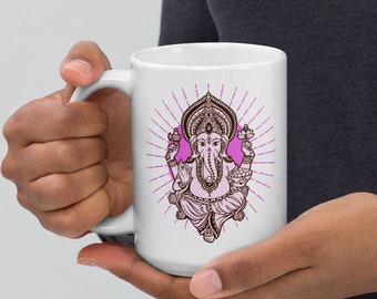 Ganesha Coffee Mug. Remover of Obstacles. Gifts under 30. Spiritual Gifts. Mug for Tea. Coffee Lovers. Yoga Gifts. Tea Lovers. Boho Gifts.