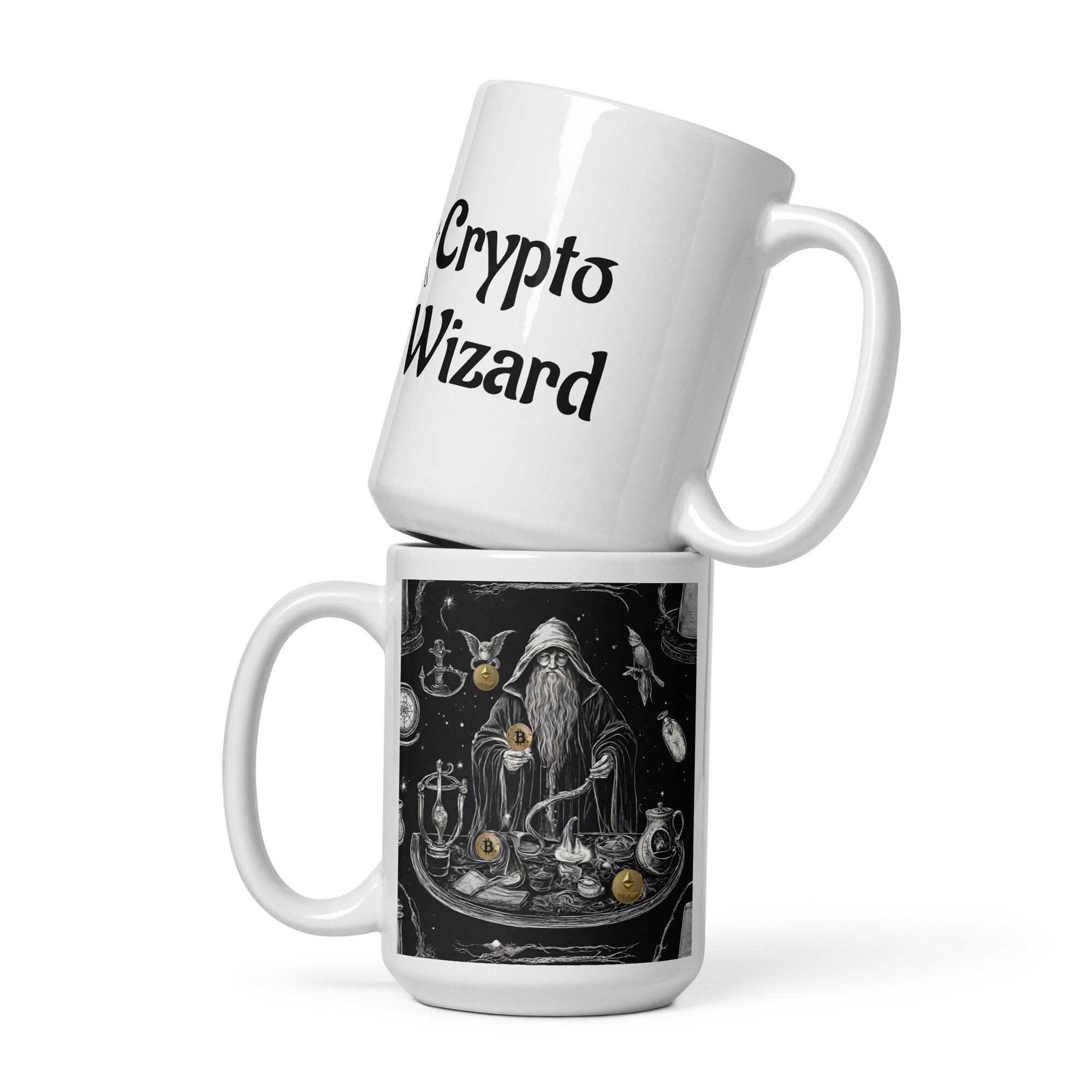 Crypto Wizard Coffee Mug. Cryptocurrency mug. Bitcoin. Ethereum. Work Gift.  Crypto Lovers. Crypto Enthusiast. Gifts under 30. Gift for Him.
