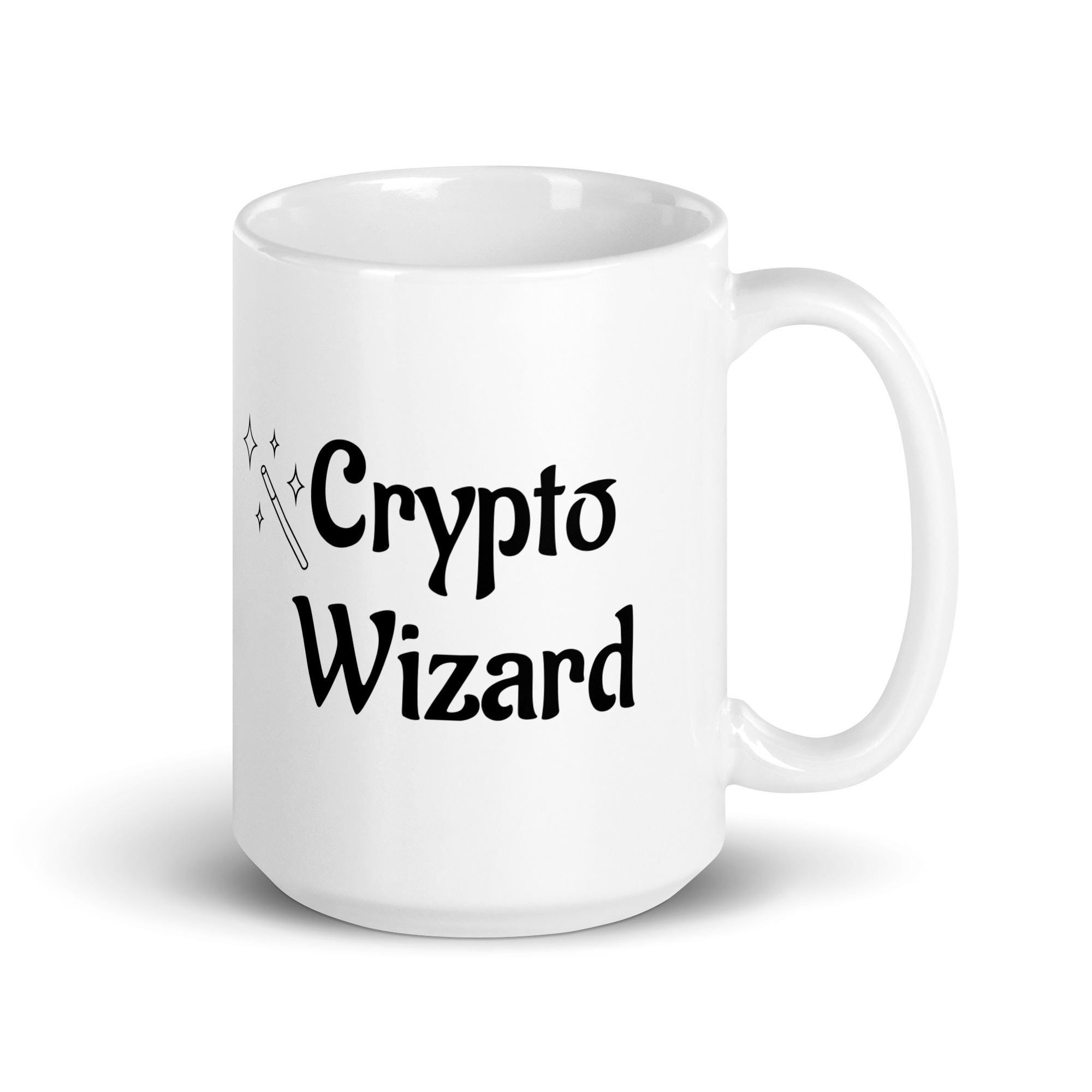 Crypto Wizard Coffee Mug. Cryptocurrency mug. Bitcoin. Ethereum. Work Gift.  Crypto Lovers. Crypto Enthusiast. Gifts under 30. Gift for Him.