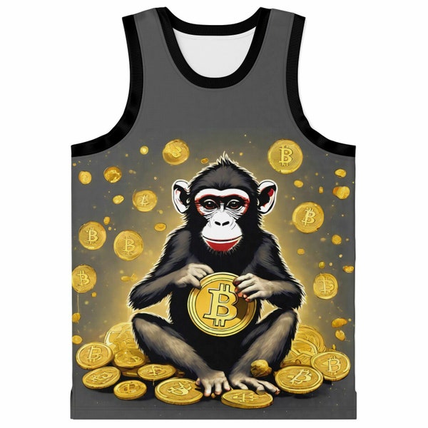 Keep Calm and Bitcoin On Sleeveless Tank Top. Basketball Jersey Mesh. Bitcoin Shirt. Men's Festival Clothing. Cryptocurrency Shirt Top.