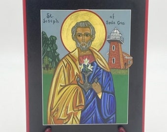 St Joseph of Santa Cruz Wood Mounted Replica Icon - 8" x 10"