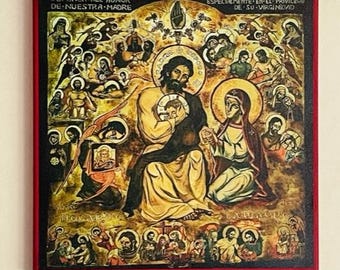 Life of St Joseph Holy Family wood mounted icon reproduction