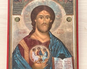 Rublev Trinity at the Heart of Christ - custom mounted icon