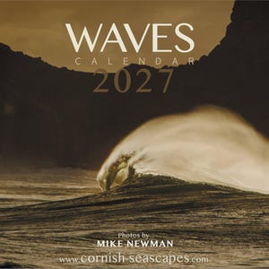 WAVES Calendar 2027 Cornish Seascapes, Cornwall surf & surfing.  FREE postage in UK.