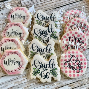1 Dozen Bachelorette Bride to Be Wifey Cookies Bridal Shower Cookies Engagement Cookies She Said YES Decorated Sugar Cookies