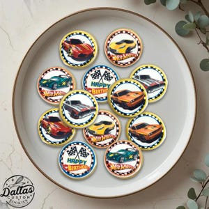 1 dozen Racecar Racing Race car Birthday Themed Decorated Sugar Cookie Gift Set Party Favors