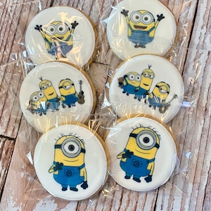 Minion Themed Birthday Event Sugar Cookies Care Package Birthday Cookies Individually wrapped
