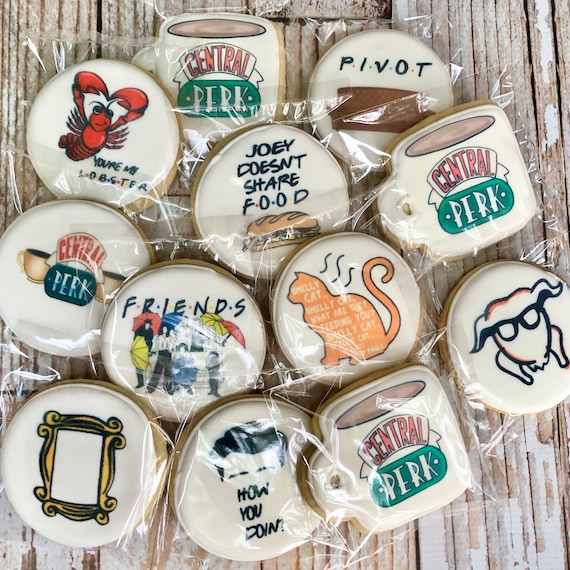 1 Dozen Friends TV Show Themed Decorated Sugar Cookies Friends