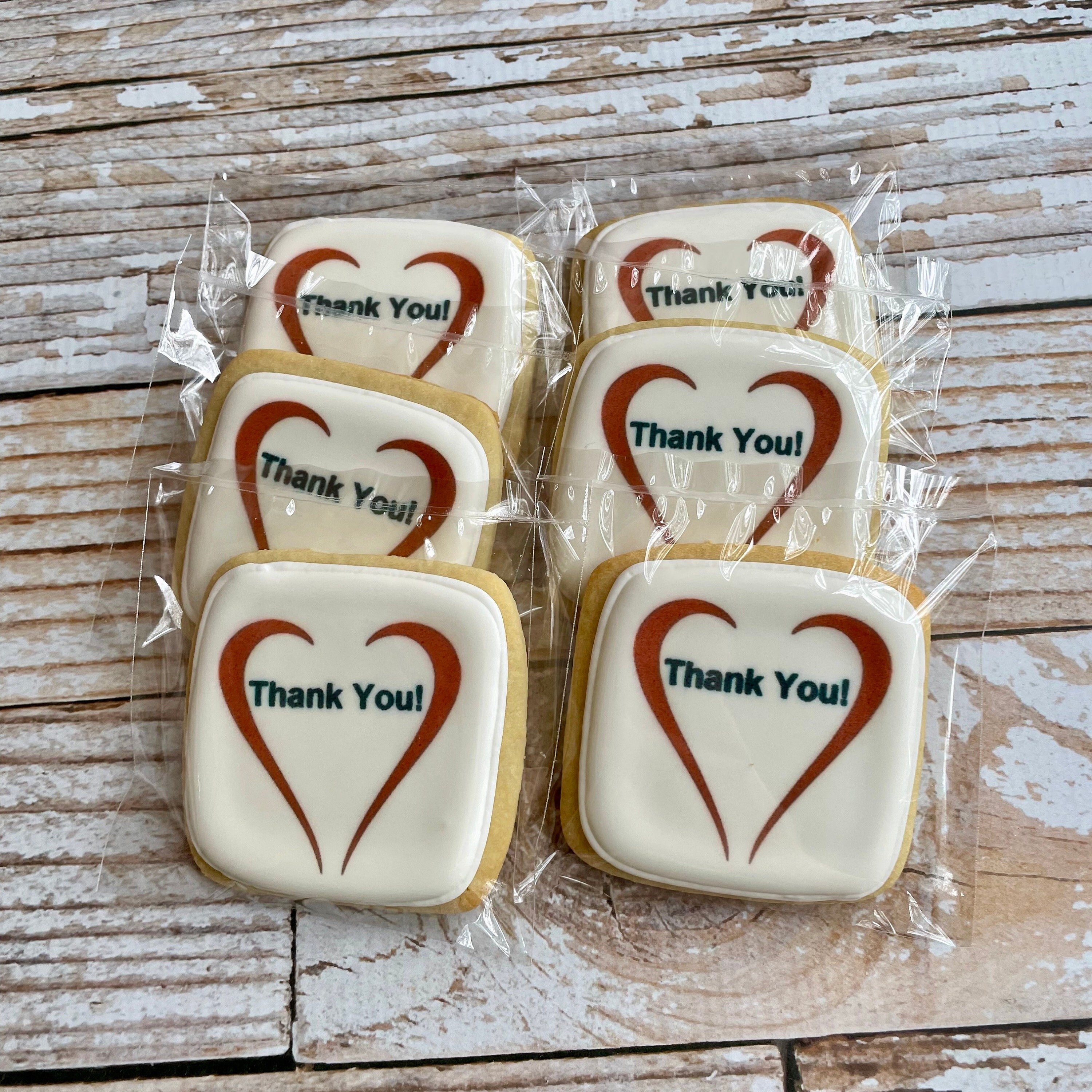Decorated Sugar Cookies Thank You Cookies Red Heart Thank You - Etsy