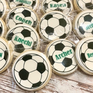 1 Dozen Soccer Ball  Sugar Cookies Decorated Soccer Cookies