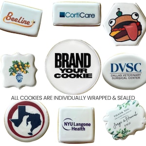 Custom Cookies by the Dozen / Corporate Logo Cookie Sugar Cookie with Edible Image Custom logo Cookies Direct Print Image Cookie