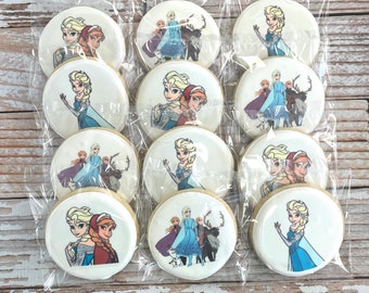 Frozen themed Princess Elsa Sugar Cookies Care Package Birthday Cookies Individually wrapped