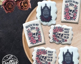 12 Count 40th Birthday Cookies Death to my 30s Birthday Cookies Party Favor