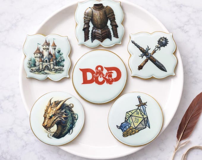 12 Count Cookie Set Tabletop Role-Playing Game Medieval Fantasy Adventuring Party Cookie Cookies Gift Set